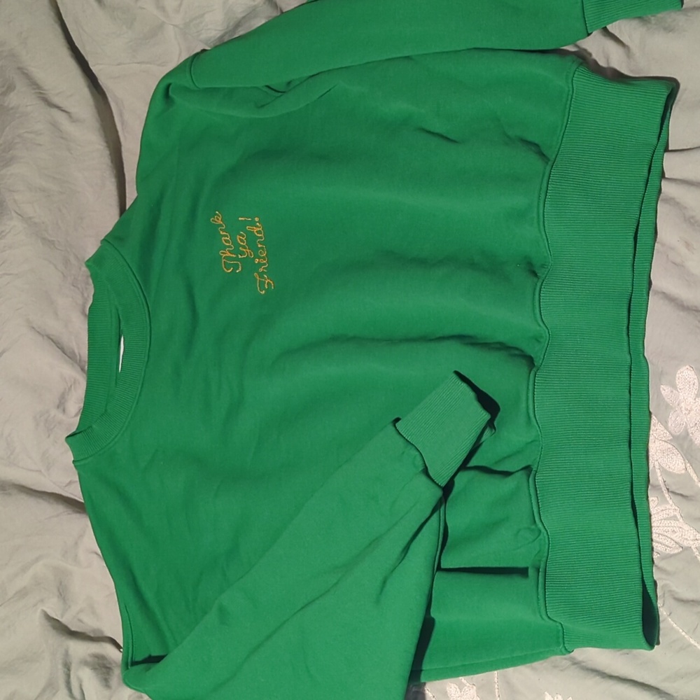 Lainey Wilson Wrangler Green Sweatshirt  w Signature Detail “thank ya friend!”